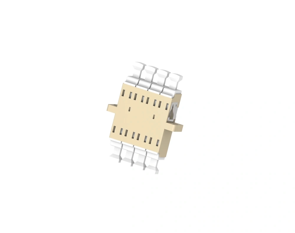 LC Quad Fiber Optic Adaptor With Flange Without Shutter