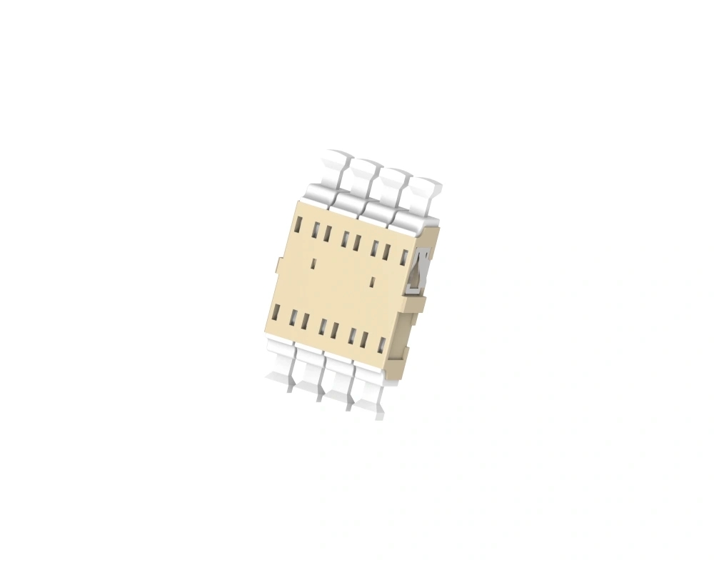 LC Quad Fiber Optic Adaptor Flangeless With Shutter