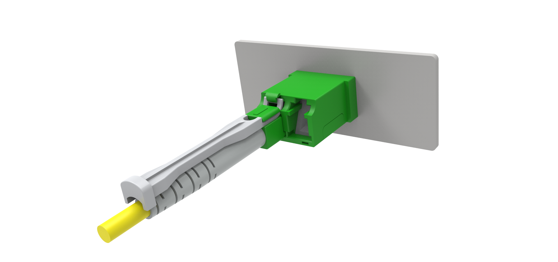 LC Duplex adaptor without ﬂange with shutter 14.7mm