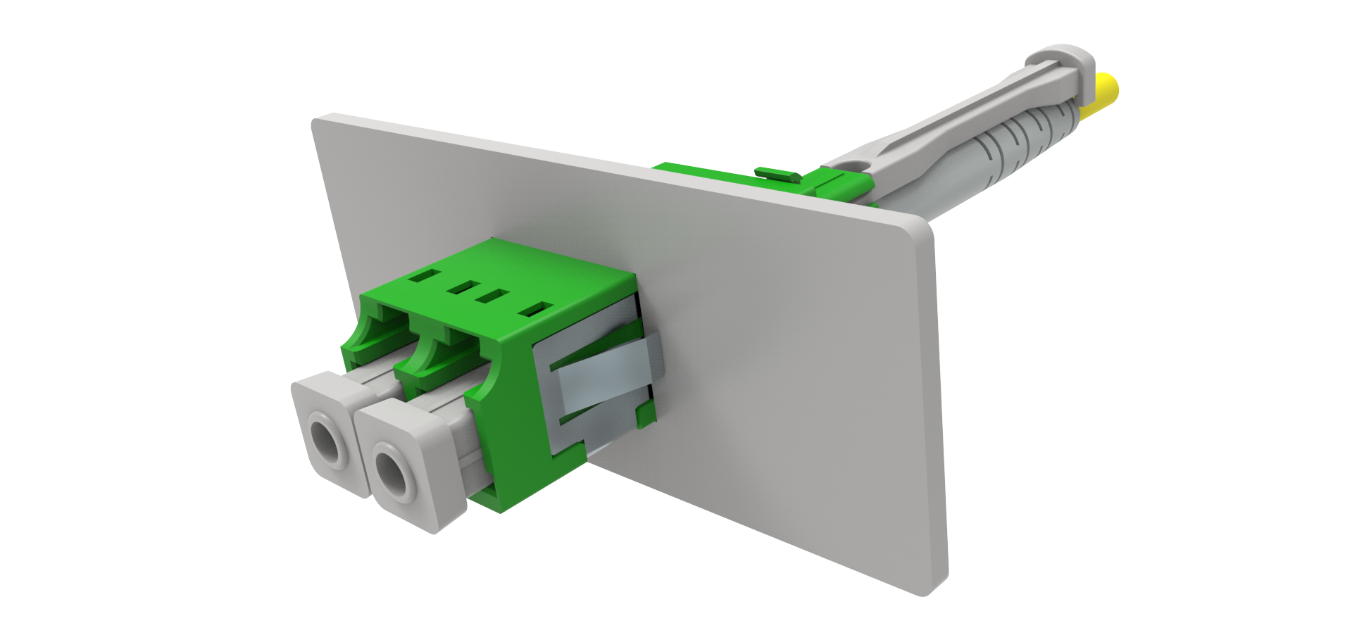 LC Duplex adaptor without ﬂange with shutter 14.7mm