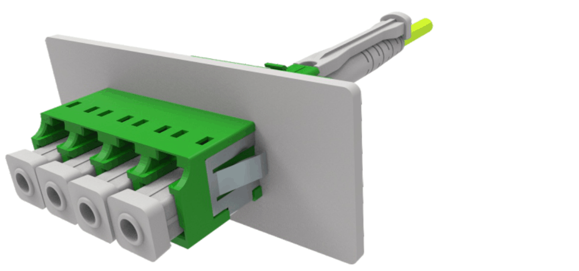 LC Quad adaptor with ﬂange with shutter