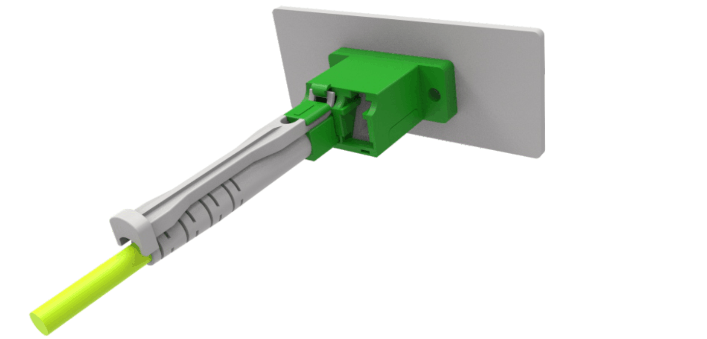 LC Duplex adaptor with ﬂange with shutter