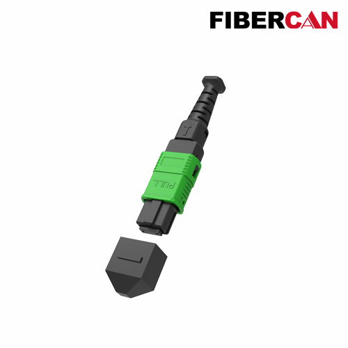 MPO connector with push-pull boot