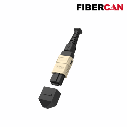 MPO connector with push-pull boot