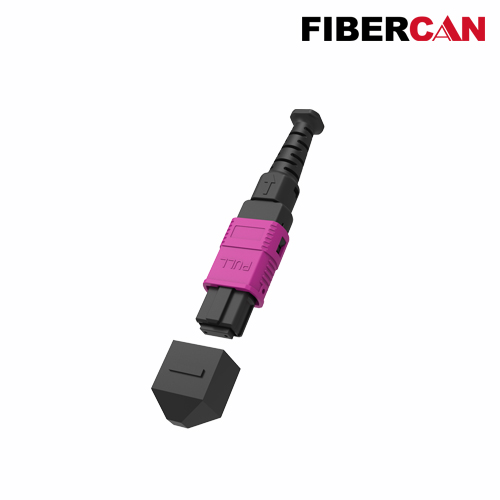 MPO connector with push-pull boot