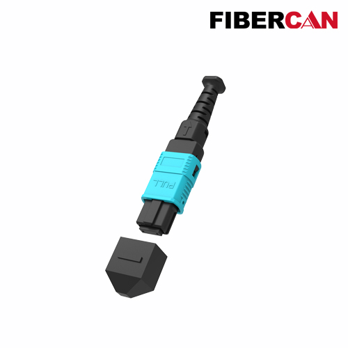 MPO connector with push-pull boot