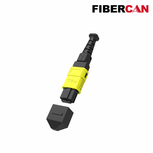 MPO connector with push-pull boot